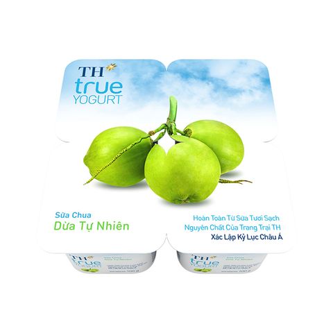  Lốc sữa chua dừa tự nhiên 100 g x 4 hộp 