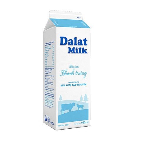  Sữa Tươi Thanh Trùng Nguyên Chất Dalat Milk 950ml (HAN) 