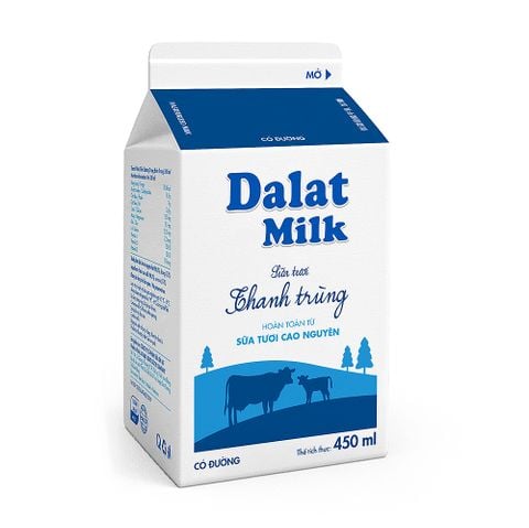  Sữa Tươi Thanh Trùng Có Đường Dalat Milk 450ml 
