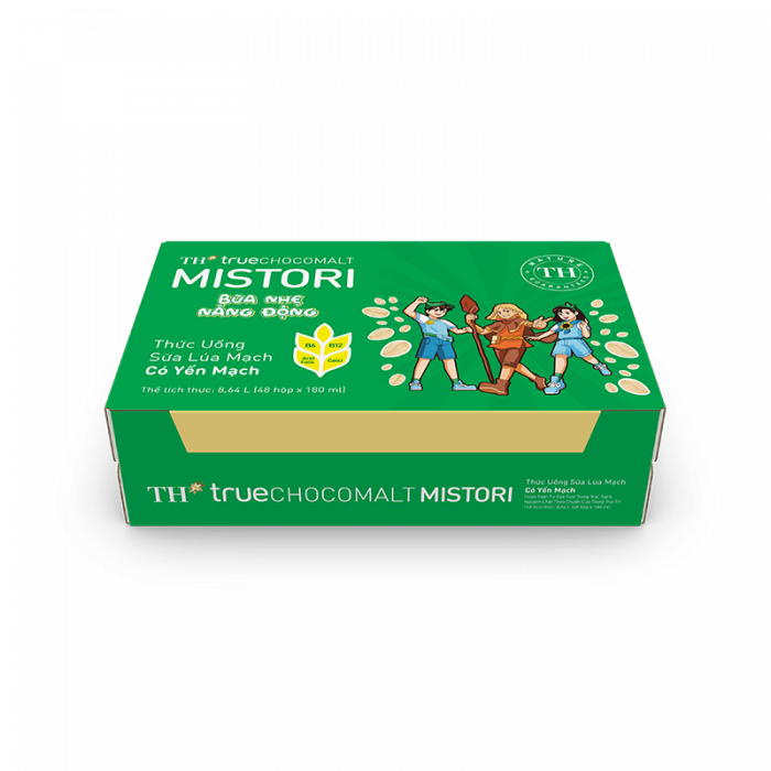  Thùng 48 Hộp Thức Uống Sữa Lúa Mạch Có Yến mạch TH true CHOCOMALT MISTORI 180 ml 