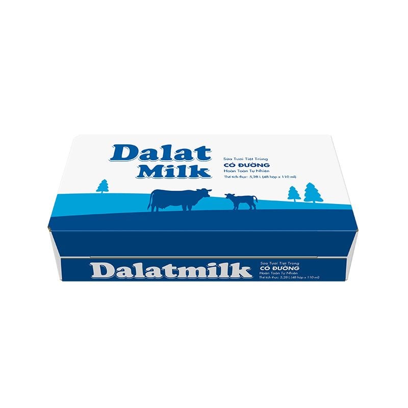  Thùng Sữa Tươi Tiệt Trùng Có Đường Dalatmilk 110ml 