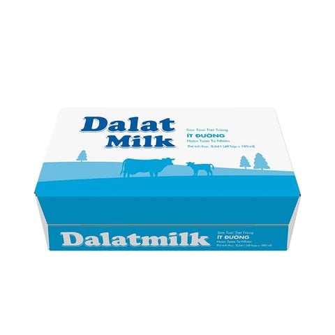  Thùng Sữa Tươi Tiệt Trùng Ít Đường Dalatmilk 180ml 