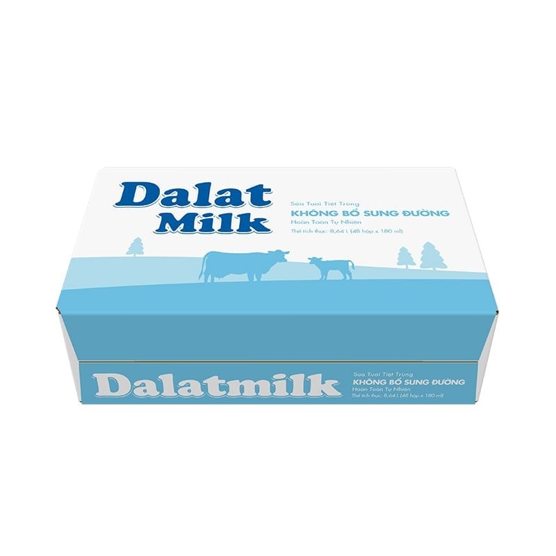  Thùng Sữa Tươi Tiệt Trùng Vị Tự Nhiên Dalatmilk 180ml 
