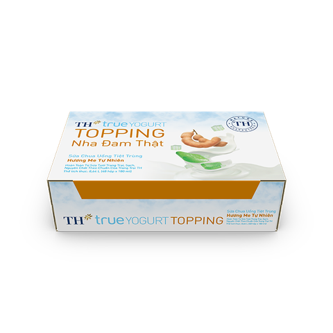  Thùng 48 Hộp Sữa Chua Uống Tiệt Trùng Hương Me Tự Nhiên TH true YOGURT TOPPING 180 ml 