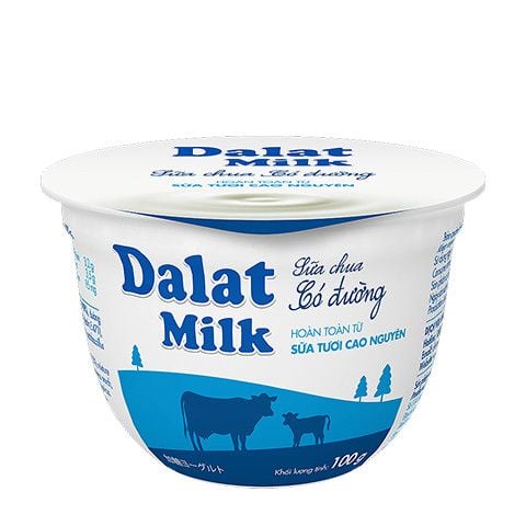  Combo 4 hộp sữa chua ăn có đường Dalatmilk 100 g x 4 hũ 