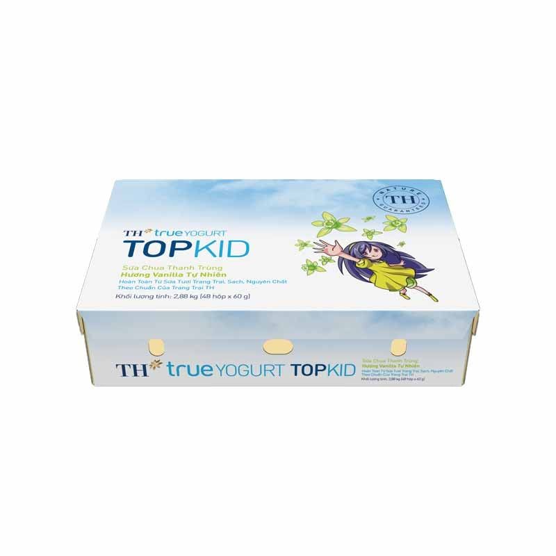 Thùng sữa chua ăn TOPKID hương vanilla 60 g x 48 hộp 