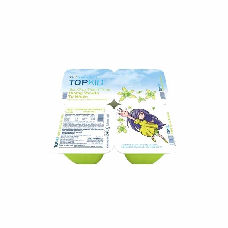  2 Lốc sữa chua ăn TOPKID hương vanilla 60 g 