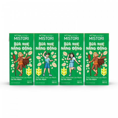  Lốc Thức Uống Sữa Lúa Mạch Có Yến mạch TH true CHOCOMALT MISTORI 180 ml 