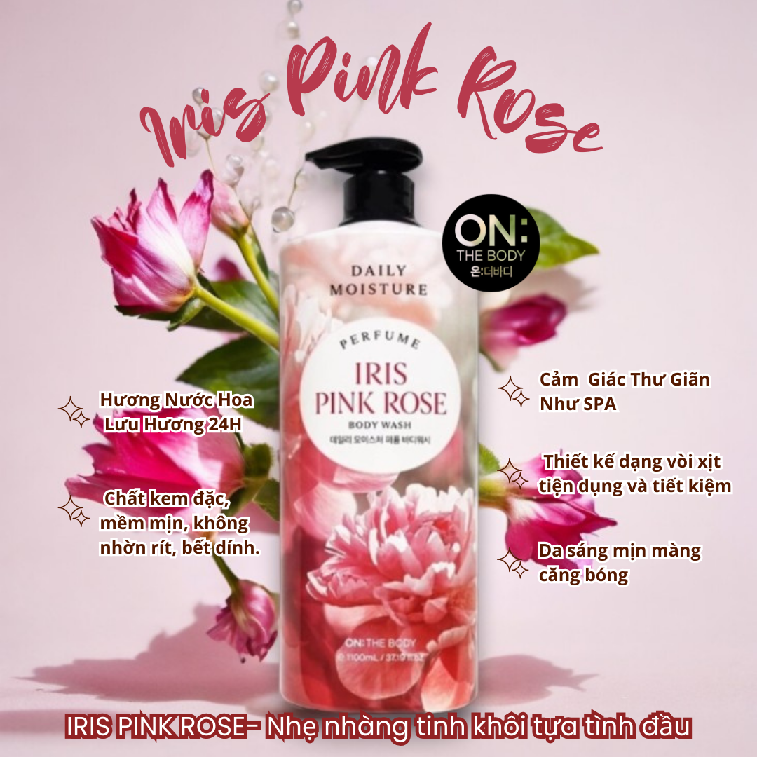 [ON:THE BODY] Daily Moisture Body Wash (Iris Pink Rose) 1100ml