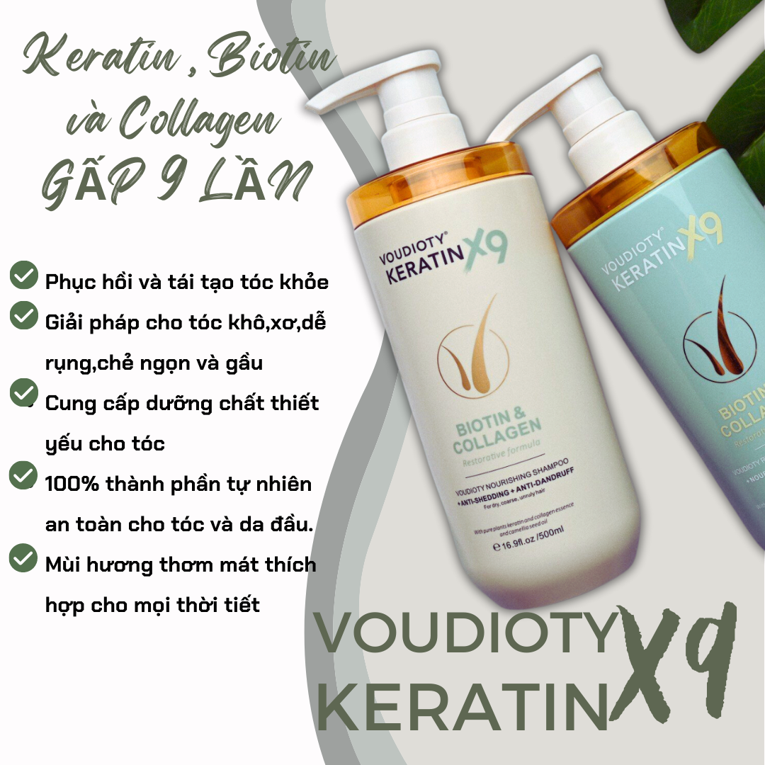  Dầu xả VOUDIOTY KERATIN X9 BIOTIN & COLLAGEN 500ml 