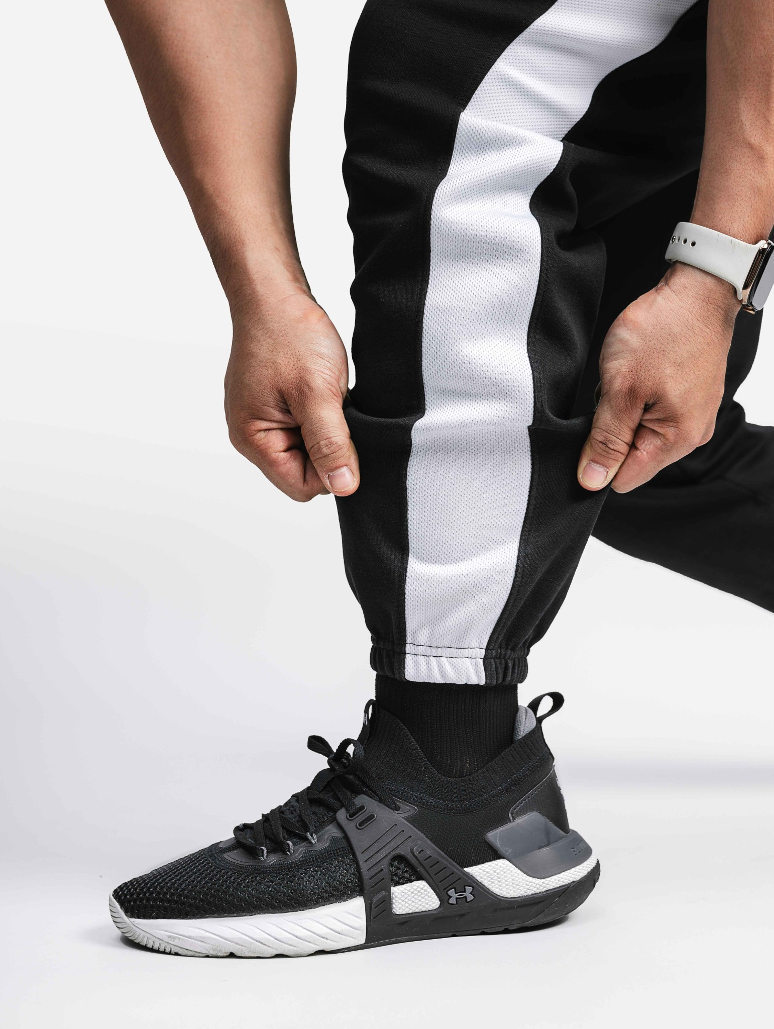 3 LAYERED SWEAT PANTS / WHT MELANGE