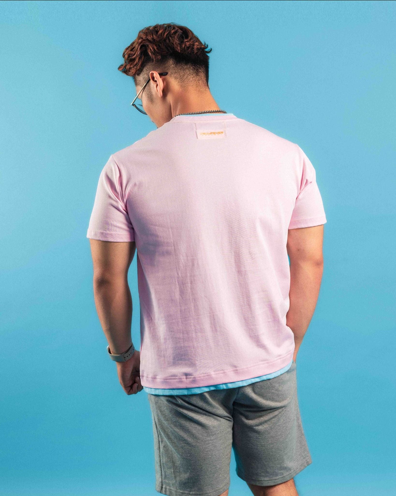 EMBROIDERED MIAMI VIBES LAYERED TSHIRT / PINK IRON FEVER VIETNAM