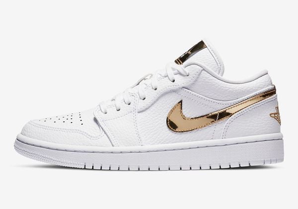 Giày Nike Air Jordan 1 Low White Metallic Gold (W) CZ4776-100