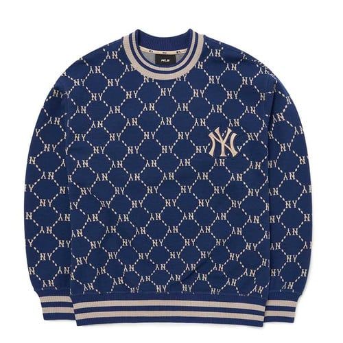 Áo MLB Diamond Monogram Jacquard New York Yankees 3AMTM0724-50NYS