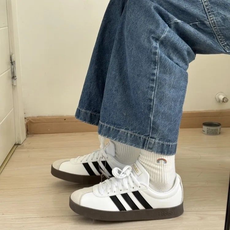 Giay Adidas Neo Vl Court White Black Gum ID6015 Deestore.vn