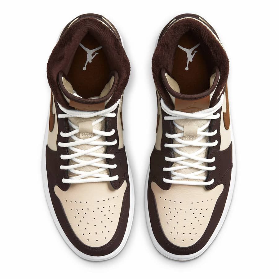 Giay Nike Air Jordan 1 Mid Cream Dark Chocolate DO6699 200 Deestore.vn