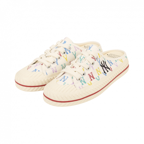 Giày MLB Playball Mule Monogram NY White 32SHSM111-50W