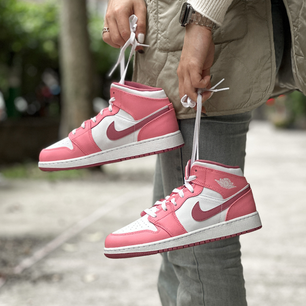 Giày Nike Air Jordan 1 Mid GS Coral Pink DQ8423-616