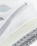 Giày Nike Air Jordan 1 Mid Neutral Grey (GS) 554725-135