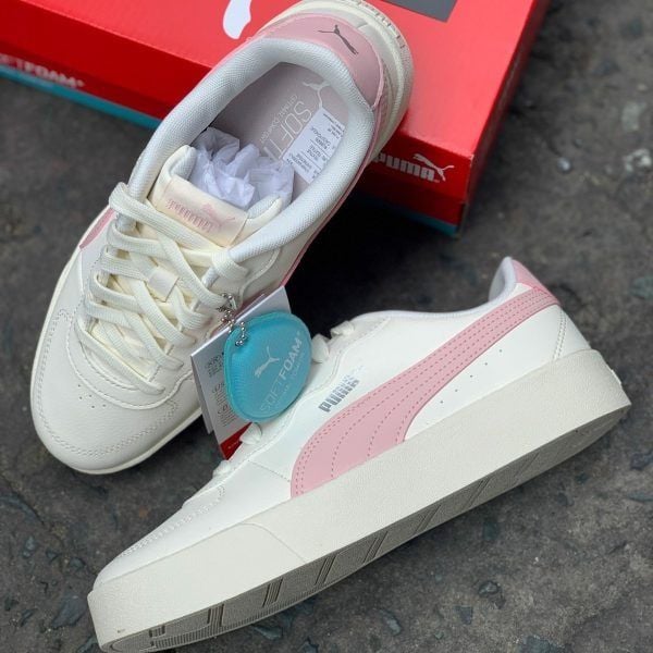 ◆PUMA◆ Sky Clean White Pink 38014705 380147-05 WMNS) PUMA Skye Clean Casual Board Shoes White/Pink 380147-05