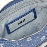 Túi MLB Diamond Monogram Denimlike Jacquard Strap Hobo Bag Boston Red Sox L.Sky Blue 3ABQS023N-43SBL