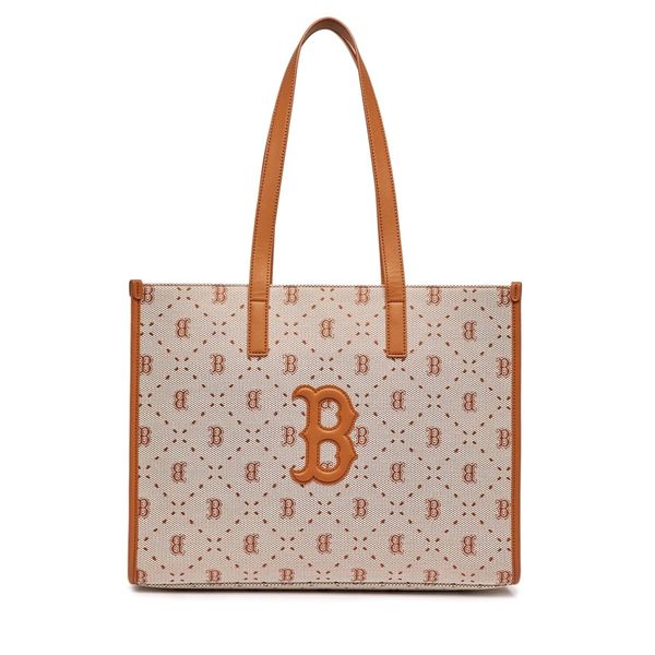 Túi MLB Big Diamond Monogram Jacquard Large Tote Bag Boston Red Sox Brown 3AORL013N-43BRS