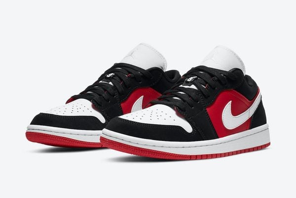 Giày Nike Air Jordan 1 Low Black White Gym Red (W) DC0774-016