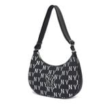 Túi MLB Big Classic Monogram Jacquard Large Hobo Bag New York Yankees Black 3ABQL023N-50BKS