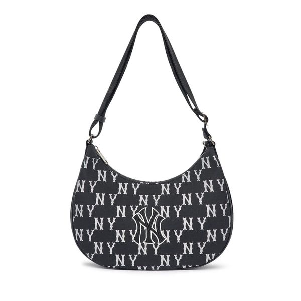 Túi MLB Big Classic Monogram Jacquard Large Hobo Bag New York Yankees Black 3ABQL023N-50BKS