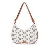 Túi MLB Big Classic Monogram Jacquard Large Hobo Bag New York Yankees Cream 3ABQL023N-50CRS