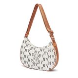 Túi MLB Big Classic Monogram Jacquard Large Hobo Bag New York Yankees Cream 3ABQL023N-50CRS