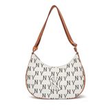 Túi MLB Big Classic Monogram Jacquard Large Hobo Bag New York Yankees Cream 3ABQL023N-50CRS