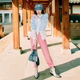 Túi MLB Monogram Jacquard Bucket Bag New York Yankees 32BG34111-50N