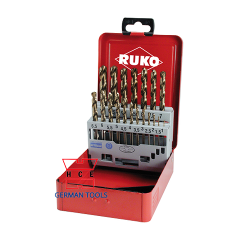  BỘ MŨI KHOAN HỢP KIM HSSE-CO 5, 19 CHI TIẾT 1-10MM RUKO 215214 