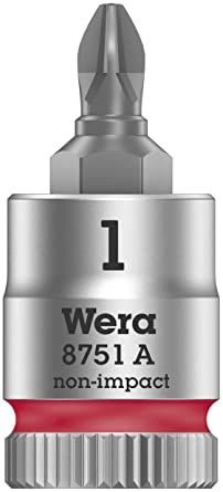 Vaso De Punta Wera PH 3 X 28 Mm - Para Tornillos Phillips, Cromado, 1/4"