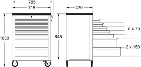  TỦ ĐỒ NGHỀ 150 CHI TIẾT RATIO smartyCAR 7 NGĂN MATADOR 8163 9150 