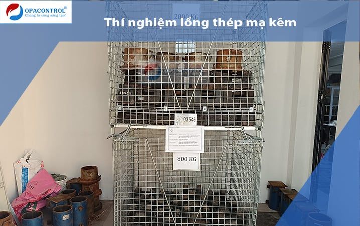  Thí nghiệm lồng thép mạ kẽm- Thử tải, kiểm tra xếp chồng 