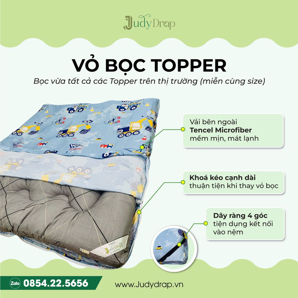 Vỏ topper 1m2x2m