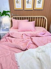 Ga giường TC Modal - Hồng (có chần ga & vỏ gối)