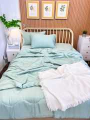 Ga giường TC Modal - Xanh ngọc (Có chần ga và vỏ gối)