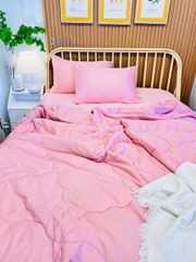 Ga giường TC Modal - Hồng (có chần ga & vỏ gối)