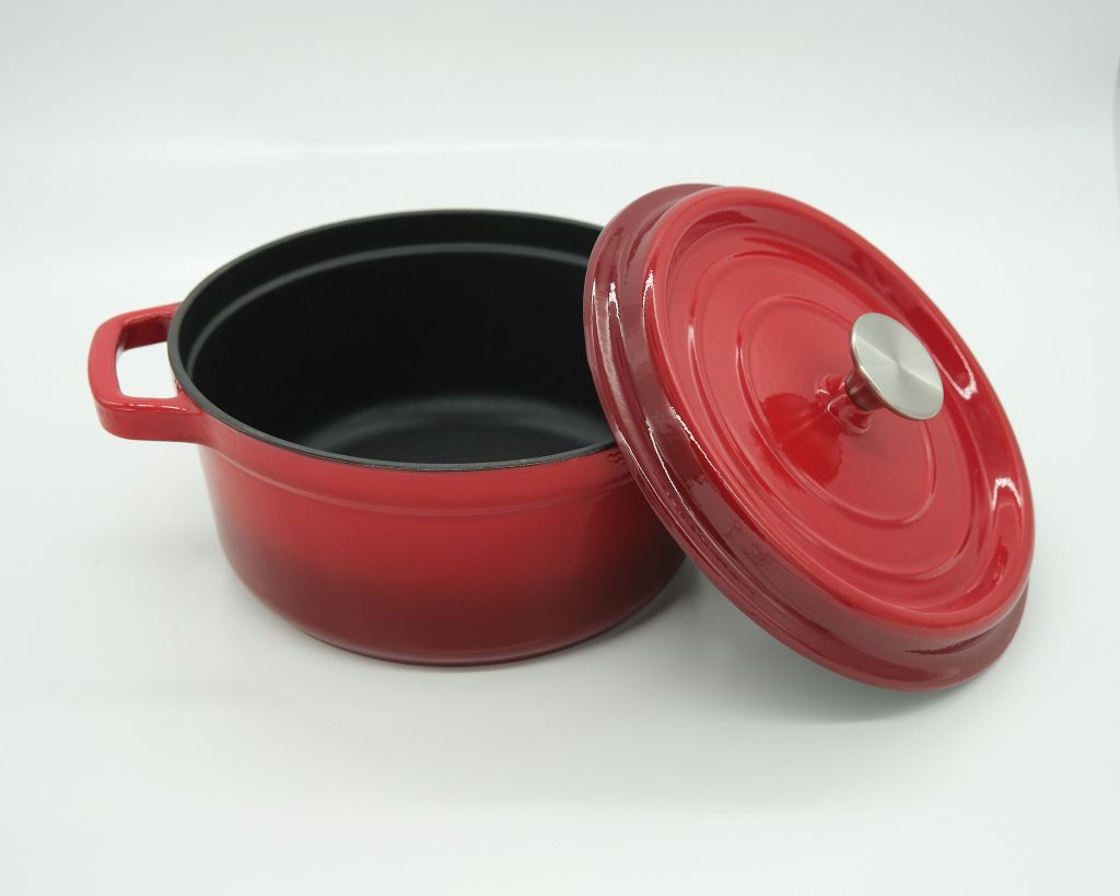 Nồi Gang Đúc Tráng Men size 22cm ; Nồi Gang Kho Thịt Cá, Phù hợp mọi loại bếp