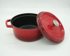 Nồi Gang Đúc Tráng Men size 22cm ; Nồi Gang Kho Thịt Cá, Phù hợp mọi loại bếp