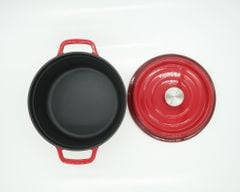 Nồi Gang Đúc Tráng Men size 22cm ; Nồi Gang Kho Thịt Cá, Phù hợp mọi loại bếp