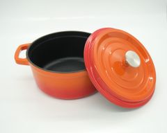 Nồi Gang Đúc Tráng Men size 22cm ; Nồi Gang Kho Thịt Cá, Phù hợp mọi loại bếp
