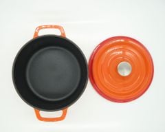 Nồi Gang Đúc Tráng Men size 22cm ; Nồi Gang Kho Thịt Cá, Phù hợp mọi loại bếp