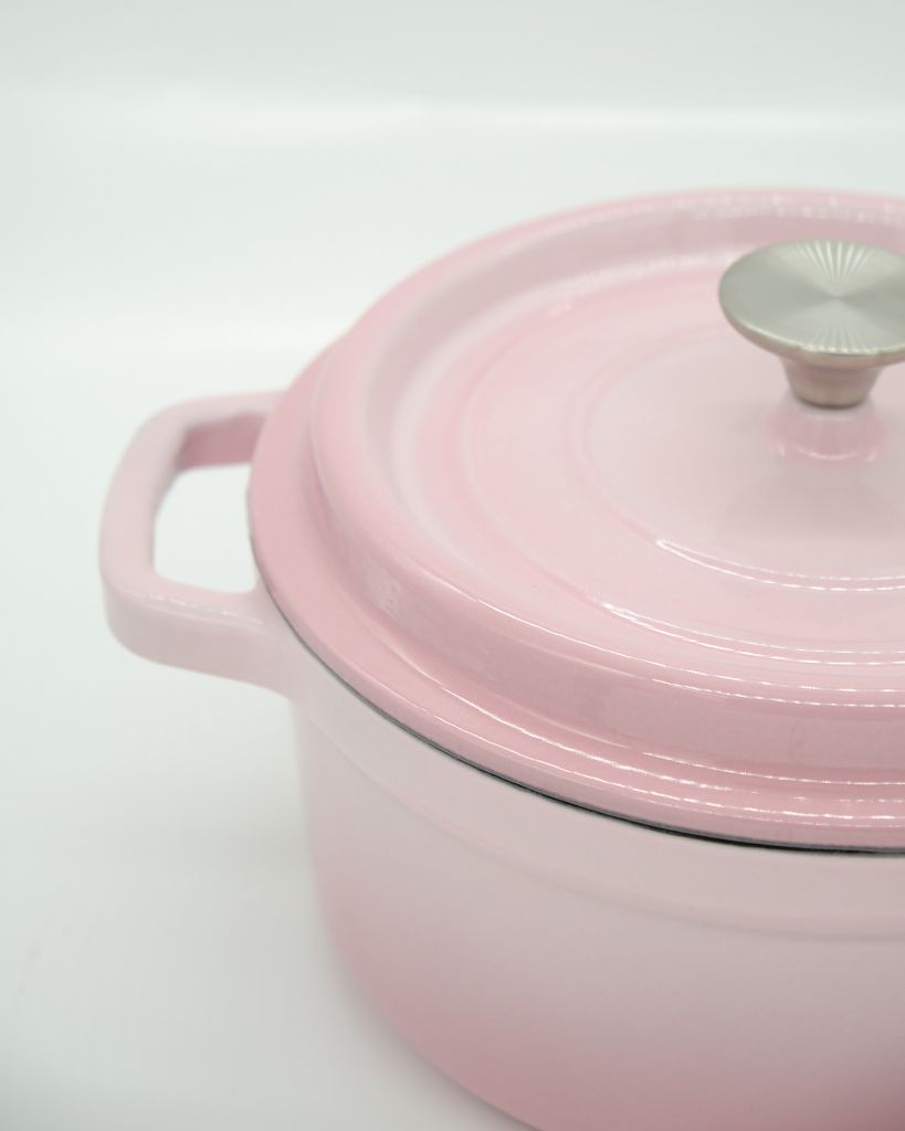 Nồi Gang Đúc Tráng Men size 22cm ; Nồi Gang Kho Thịt Cá, Phù hợp mọi loại bếp