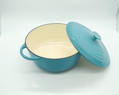 Nồi Gang Đúc Tráng Men  26cm ; Phù hợp mọi loại bếp, Nấu canh nấu soup siêu ngon