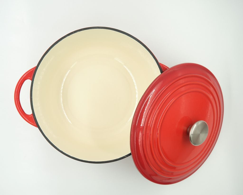 Nồi Gang Tráng Men 25cm, Phù hợp mọi loại bếp, Nấu canh nấu soup ngon