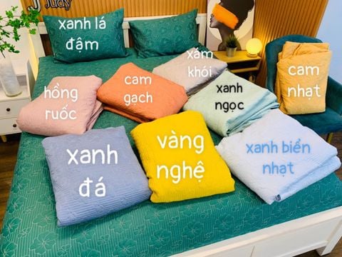 Ga giường TC Modal trơn và chần thêu